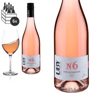 6er Karton 2021 Uby N°6 Rosé Côtes de Gascogne von Domaine d'Uby - Roséwein