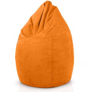 Green Bean© Sitzsack mit Rückenlehne "Drop" 60x60x90cm - Indoor Sitzkissen 220L Füllung Kuschelig Waschbar - Bean Bag Bodenkissen Lounge Chair Sitzhocker Orange