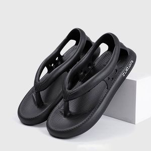 Bazuo Sandalen, Uni Comfort Walking Flip Flops Sandalen, rutschfeste Outdoor-Strand-Badehausschuhe, Farbe: schwarz, Größe: 42-43