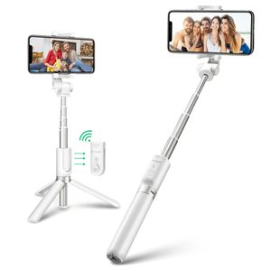 BlitzWolf Bluetooth Selfie Stick Stativ, 3 in 1 Erweiterbar Monopod Wireless Selfie-Stange Stab 360° Rotation mit Bluetooth-Fernauslöse für Android Samsung Galaxy 3.5-6 Zoll Smartphones(Weiß)
