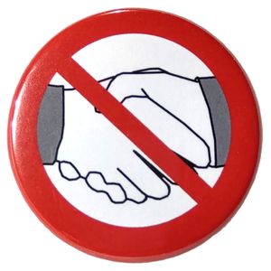 10 x  Pin Button Anstecknadel - nicht Hand geben - kein Händeschütteln