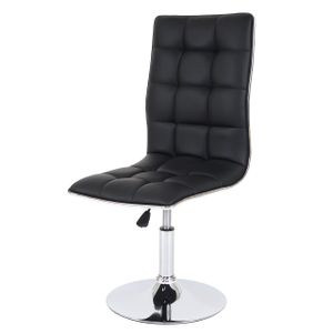 Esszimmerstuhl HWC-C41, Stuhl Küchenstuhl, höhenverstellbar drehbar, Kunstleder  schwarz
