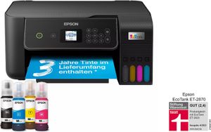 EPSON EcoTank ET-2870 3 in 1 Tintenstrahl-Multifunktionsdrucker schwarz