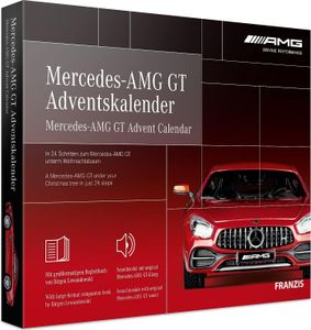 FRANZIS 67103 - Mercedes-AMG GT Adventskalender, Metall Modellbausatz im Maßstab 1:43, inkl. Soundmodul und 52-seitigem Begleitbuch
