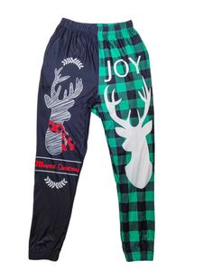 Damen Schlafhosen Weihnachten Pyjama Hose Xmas Bottoms Baggy Homewear Plaid Sleepwear Cyan,Größe 2XL