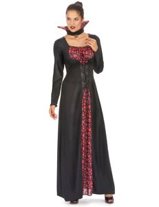 Aristokratische Vampirdame Halloweenkostüm schwarz-rot