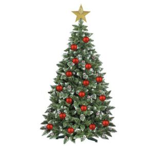Weihnachtsbaum Künstlicher Kunstbaum Tannenbaum Christbaum Holzstamm Schnee, Größe:180 cm