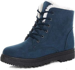ASKSA Damen Boots Warme Geftert Stiefeletten Frauen Winterstiefel, Blau, Größe: 44