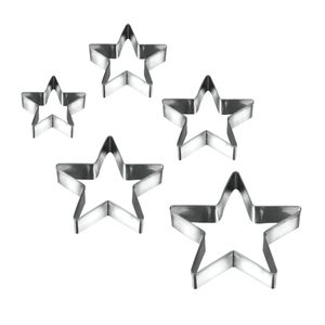 Edelstahl 5er Set Ausstecher Sterne Ausstechform Keksausstecher Plätzchenform