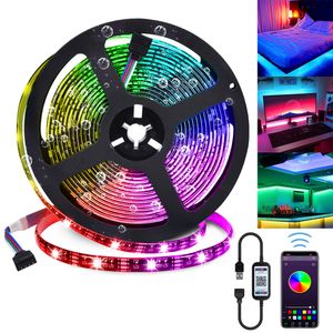 Smart Bluetooth LED Streifen RGB 60LEDs/m Wasserdichte USB Musik Sync Lichtband TV Hintergrund Beleuchtung Lichtleiste, 1m