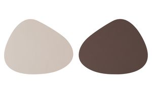 4 Stück Platzsets Stone 2-farbig Braun Creme zum Wenden