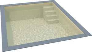 KWAD Styropor Pool Easy mit gerader Treppe rechts 8 x 4 x 1,5 m sand