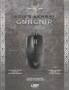 Herní myš Gungnir. 8 tlačítek. 16.000 dpi ergonomická RGB