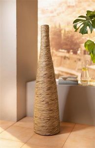 große Deko-Vase "Wasserhyazinthe" in Flaschenform, 100 cm hoch, Bodenvase für Trockenblumen