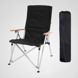 Campingstuhl Faltbar Strandstuhl Klappbar Sommer-Beach Campingstuhl Bis Belastung 150kg, Schwarz