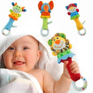 2 Stk Baby Rasseln Spielzeug Greiflinge Rassel Plüschtiere Entwicklungs-Spielzeug für Neugeborene Baby Geschenk (Elefant und Löwe)