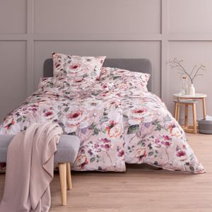 Estella Mako-Satin Bettwäsche 155x220 Belmira rosa Rosen Blüten 7496-400