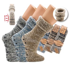 1 Paar MEGA 65% Wolle Thermo ABS Socken Home Socks Gr. 43-46 jeans
