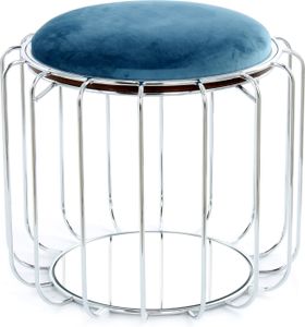 Kayoom - Designer Beistelltisch / Pouf Comfortable 110 Petrol / Silber