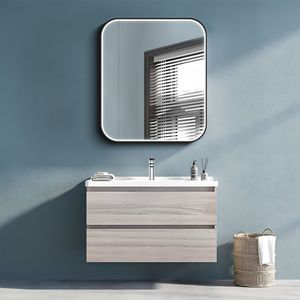 Zrcadlová sk?í?ka s osv?tlením Talos Black Nova 60x70 cm ?erná - koupelnová zrcadlová sk?í?ka se 2 policemi - hliník - zrcadlová zadní st?na
