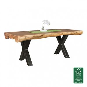 Esszimmertisch Tisch WOOD 200 x 100 cm Akazie Landhaus-Stil Voll-Holz