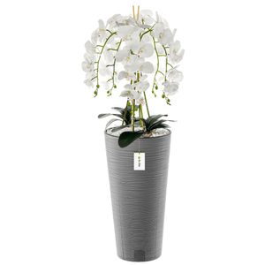 Künstliche Orchidee Kaskaden Blumenstrauß Weiß im Topf Beton H 110 cm Heimbüro Dekoration, Kunstpflanze Orchidee, Kunstblume, Künstliche Orchidee im Topf