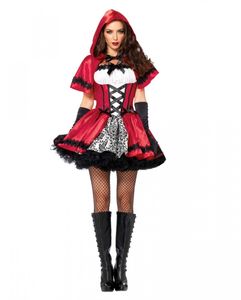 Gothic Rotkäppchen Mini-Kostümkleid für Halloween & Karneval Größe: M