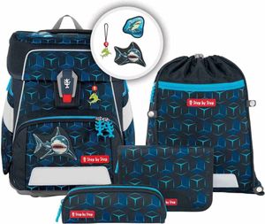 Step by Step Schulranzen-Set SPACE SHINE Shark Dexter 5-teilig