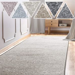 Teppich Läufer Sundae für Wohnzimmer Flur und Küche, Silber 73 67x500 cm