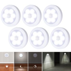 6 Stück LED PIR Bewegungsmelder Schrankleuchte Nachtlicht Unterschrankbeleuchtung, Kaltweiß