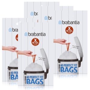Brabantia Müllbeutel mit Zugband 40 Einzelbeutel X 10-12 L (5er Pack)