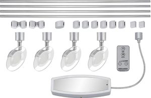 Briloner 7603-044 LED Schienensystem, Deckenleuchte 4x 3,5W, mit Fernbedienung, Dimmbar