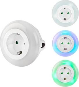 Nedis LNLGSOCK01 Lampka nocna LED z czujnikiem dzień/noc i gniazdkiem elektrycznym