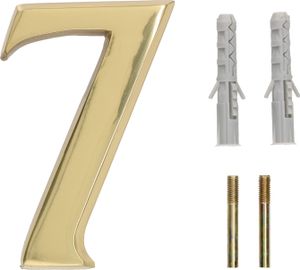 KOTARBAU® 3D numer domu "7" wykonany z mosiadzu 10 cm numer drzwi do domów, osiedli, hoteli, mieszkan 100% mosiadzu