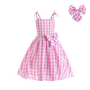 Barbi Kleidung für Mädchen Film Margot Robbie Kleider Hut Kinder Cosplay Kostüm Prinzessin Kleid Halloween Party Outfit, 140cm