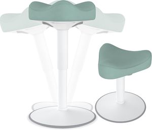 VA-Cerulean Ergonomischer Hocker Wackelhocker Bürohocker Stehhocker Stehsitz 360° Neigbar Sitzhocker Schreibtischhocker mit Schwingeffekt Arbeitshocker (47-65 cm Höhenverstellbar, Dreiecke, Grün)