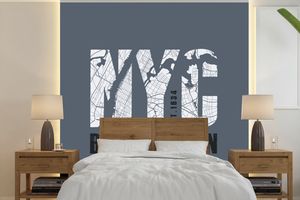 MuchoWow® Fototapete für Wohnzimmer oder Schlafzimmer Wandtapete Vinyl Motivtapete New York - Blau - NYC - 280x280 cm - Hintergrundbild