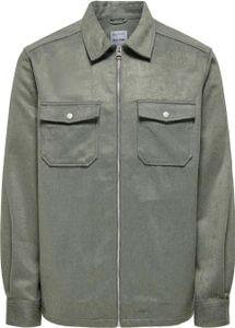 ONLY & SONS Hemdjacke Reißverschluss Brusttaschen Regular Größe: XL