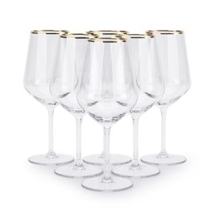 SADA 6 sklenených pohárov na červené víno 530 ml poháre na víno GOLD RUBIN