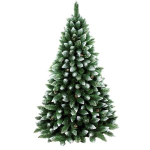 KADAX künstlicher Weihnachtsbaum 180 cm mit Raureif und Zapfen, grün Tannenbaum mit 391 Zweigen