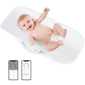 Babywaage Digital mit Bluetooth bis 30KG, Kinder- & Tierwaage mit LED Anzeige & 4 Gewichtseinheiten & Skala & Tarafunktion, Multifunktionale Waage für Baby & Haustier