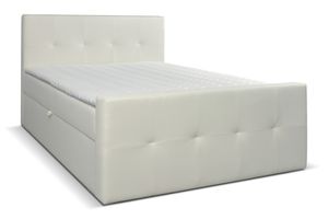 MOB, Manželská posteľ Boxspring 200 cm - Annira (biela)