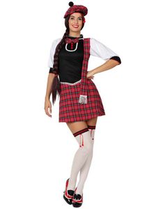 Schotten-Kostüm Schottland rot-schwarz