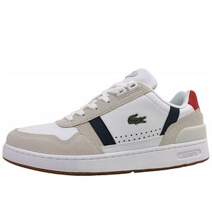 Lacoste T-Clip Tricolor Sneaker Damenschuhe Schnürschuhe Weiß Freizeit, Schuhgröße:EUR 39 | UK 6