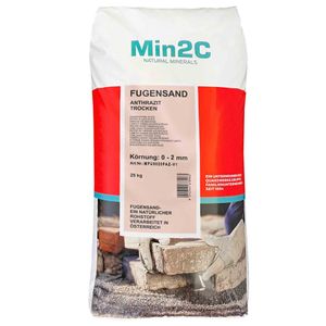 AG-heute Min2C Fugensand 25kg Quarzsand Premium 0.0-2.0mm fein anthrazit zum Einkehren in Pflaster