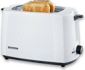 Automatik-Toaster Brötchen-Röstaufsatz SEVERIN AT 2286 integriert Bräunungsgrad AT 2286 aus Kunststoff, schwarzweiß Toaster Toaster Langschlitz Toaster Schwarz Toaster Edelstahl Toaster Mit Brötchenaufsatz
