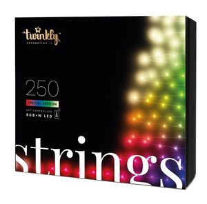 Twinkly Strings Lichterkette 250 LED warmweiß und multicolor 20m schwarz außen / Innen