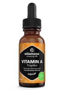 Vitamin A Tropfen 500 µg (1666,67 IE) je Tropfen vegan, 50 ml