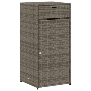 vidaXL Gartenschrank Grau 55x55x111 cm Poly Rattan