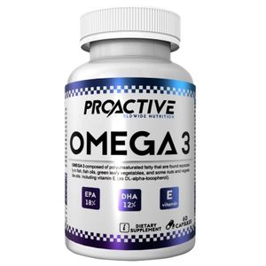 ProActice Omega 3 Vitamin E DHA 12& EPA 18% Fischöl 60 Kapseln